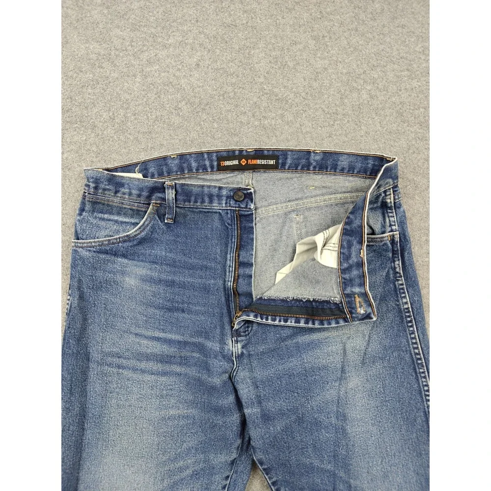 Wrangler FR13MWZ Jeans Mens 38x32 Blue Flame Resistant CAT2 2112 Workwear Denim